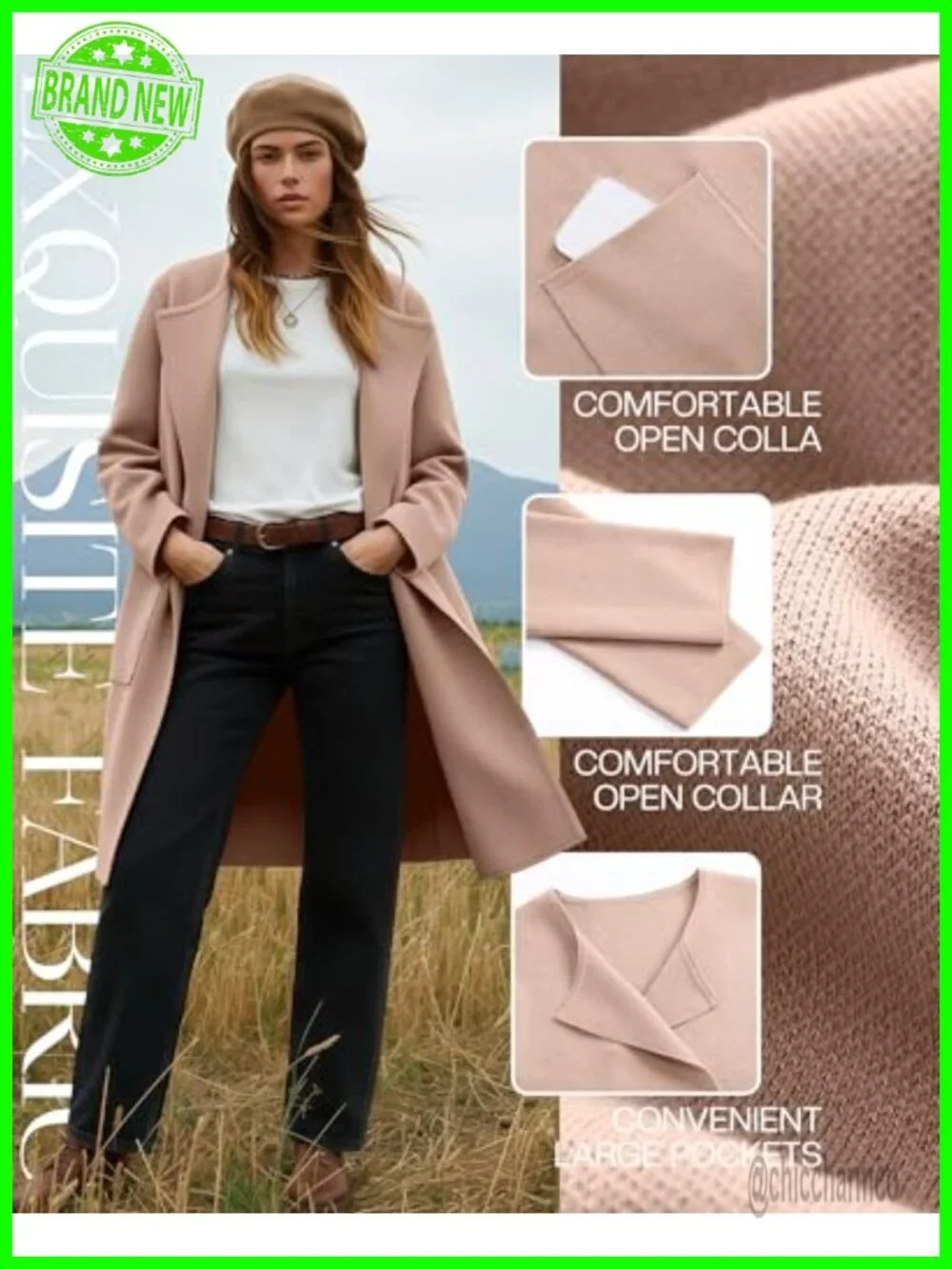 Long Open Front Cardigan Sweater with Pockets Lightweight Knit Coatigan